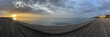 Panorama from sunrise at the beach
