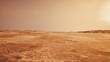 Martian landscape in futuristic Sci-Fi concept. 3D Rendering of alien planet 's desert terrain.