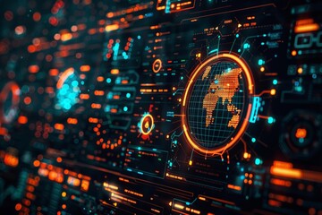 Poster - A sophisticated online system exhibiting a cyber security specialist's actions against cyber threats, including live tracking of firewall activity, intrusion prevention
