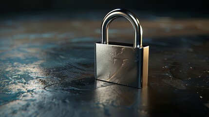Wall Mural - A locked padlock background symbolizes the concept of confidentiality and security, depicted in a 3D rendering. 