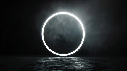 Wall Mural - a large circle of light is in the middle of a dark background