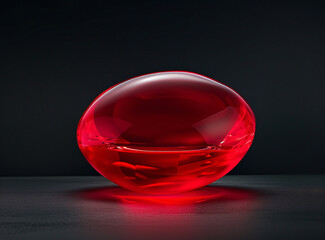 A glowing red jelly glass blob