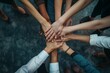 © MH - Closeup top view of young business people putting their hands, business people hands together, together working concept, strong together closeup, work together, diversity closeup, diversity concept