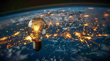 renewable energy light bulb lighting planet earth  