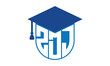 ZDJ initial letter academic logo design vector template. school college logo, university logo, graduation cap logo, institute logo, educational logo, library logo, teaching logo, book shop, varsity