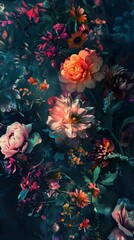 Wall Mural - A bunch of flowers that are on a table