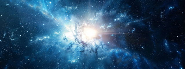 Wall Mural - A blue sky with a white star in the middle