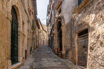 Scenic sight in Civitella del Tronto, beautiful village in the Province of Teramo, Abruzzo, Italy.