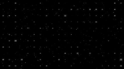 Poster - Template animation of evenly spaced zodiac aquarius symbols of different sizes and opacity. Animation of transparency and size. Seamless looped 4k animation on black background with stars