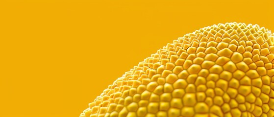 Wall Mural -   Close-up of corn on cob against yellow backdrop Corn cob image nearby, softly blurred