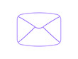 Envelope Purple Outline Hand Drawn Design. Vector Illustration