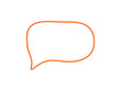Bubble Speech Orange Outline Hand Drawn Design. Vector Illustration 
