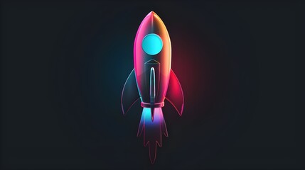 Wall Mural - Colorful Rocket take off on background for Business start up and science concept