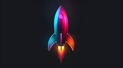 Wall Mural - Colorful Rocket take off on background for Business start up and science concept