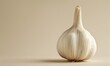 An image of a whole garlic bulb its papery white exterior and robust shape set against a bright