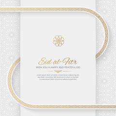 Poster - Eid al Fitr ornamental greeting card with Arabic pattern and decorative border frame