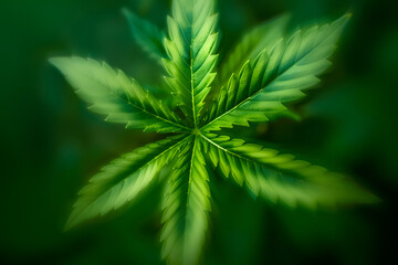 Wall Mural - a weed leaf , top view