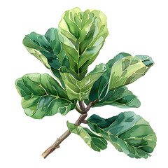 Wall Mural - fiddle leaf fig, white background