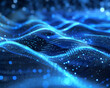 © Rehana - blue abstract lights background with network 3d illustration