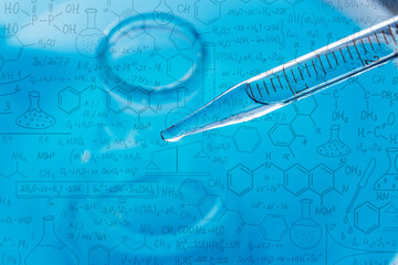 Wall Mural - macro science background,macro science experiment background,laboratory research, dropping liquid to