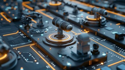 Leinwandbilder - The automation 3D icon represents a business industrial process workflow optimization.