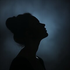 Canvas Print - silhouette of a person in profile