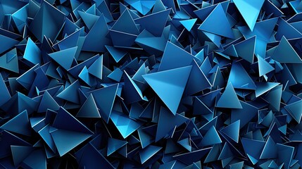 Wall Mural - Abstract Blue Geometric Shapes with Copy Space Generative Ai