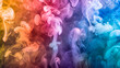 Design elements beautiful multicolored smoke clouds on a black background Abstract smoke on a black background ,Colorful cloud of smoke, Abstract colorful liquid water. Blue abstract