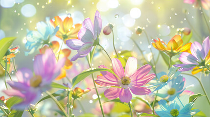 Sticker - spring flower background