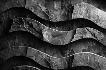 Abstract background of  grey stone wall, wavy lines, chaotic fluid movement