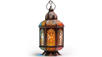 Wall Mural - Arabic lantern of ramadan celebration isolated on white background