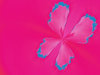Poster - Clouds in sky in shape of butterfly wings - abstract composition and pattern in pink and blue colors. Topics: beauty of nature, weather, meteorology, illustration, abstraction, computer art, wallpaper