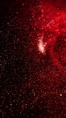 Wall Mural - vertical blood red particle soup 4k loop features particles flowing with blood red lights animating 