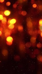 Wall Mural - vertical autumn halloween lights and glitter 4k loop features defocused orange and red lights revolv