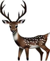  Close-up of a cute cartoon Marsh Deer Icon.