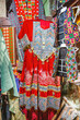 Traditional pakistani female clothes, embroidered dress.