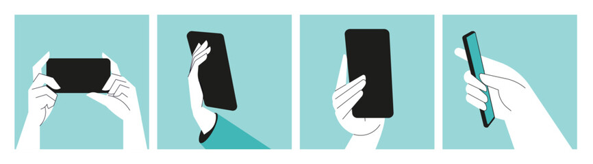 Poster - smartphone. set of vector illustrations of communication, mobile app, smartphone services. creative 
