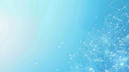 Aufkleber - Abstract Light Blue Network Background. Connected Dots and Lines on a Gradient Sky. Concept of Digital Communication and Technology. Ideal for Websites and Presentations. AI