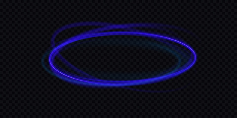 Poster - Abstract light neon background. luminous circle. Luminous spiral cover. Wake wave, fire path trail line and swirl effect curve. Food isolated. space tunnel. Ellipse shimmery color. Blue shiny glitter.