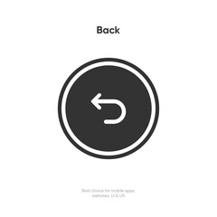Fototapete - Arrow back icon. Previous direction symbol. Icon arrow symbol. Left symbol. Returning arrow icon. Return icon. Go back sign.