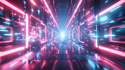 Futuristic technology abstract background with glowing lines and bokeh ,Abstract technology background neon
