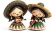 Two Traditional Mexican Mariachi dolls 