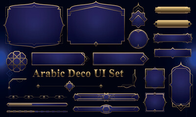 Wall Mural - set of art deco modern user interface elements. fantasy magic hud with arabian elements. template fo