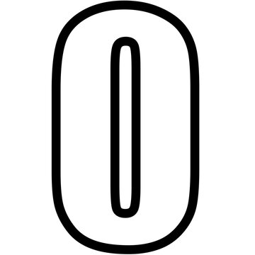 Number font set, 0-9 numbers, Simple round numbers symbol
