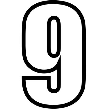 Number font set, 0-9 numbers, Simple round numbers symbol