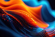 a close up of the blue and orange colored lines on a blue background