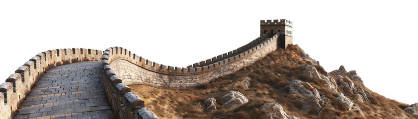 the great wall china unique isolate on transparent background, cutout, png