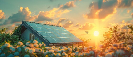 Wall Mural - Rooftop solar panels soaking up the suns rays