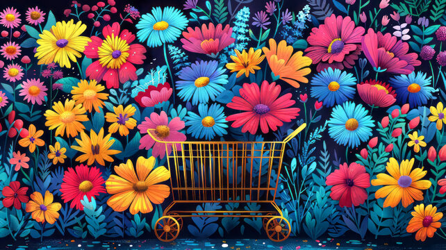 A positive picture filled with doodles of spring,generative ai