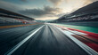 Dynamic Motion Blur View of a Racing Track on a Cloudy Day